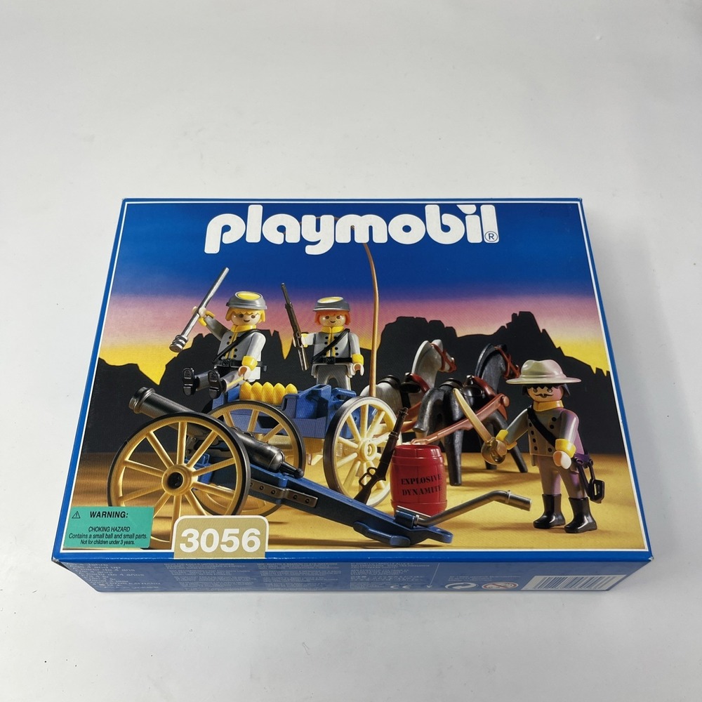 Playmobil 3056 Confederate Artillery Civil War Soldiers - New Unopened
